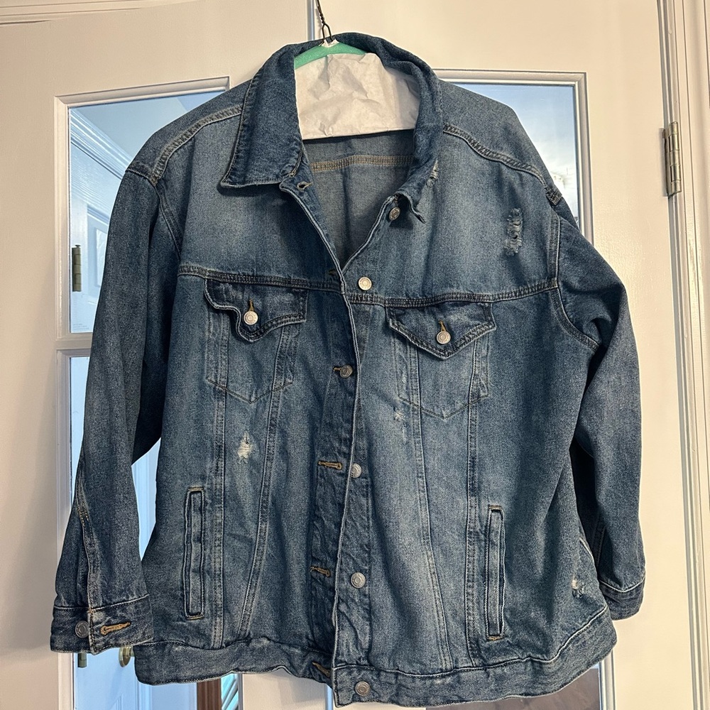 Wild Fable 1X Denim Jacket Distressed